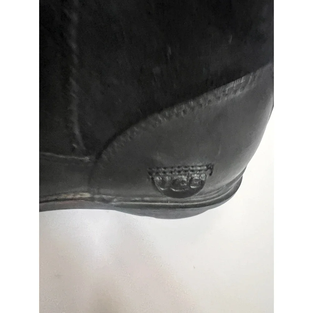 UGG Australia Ultimate Cuff Black Leather Suede Shearling Boots 5592 Womens 9